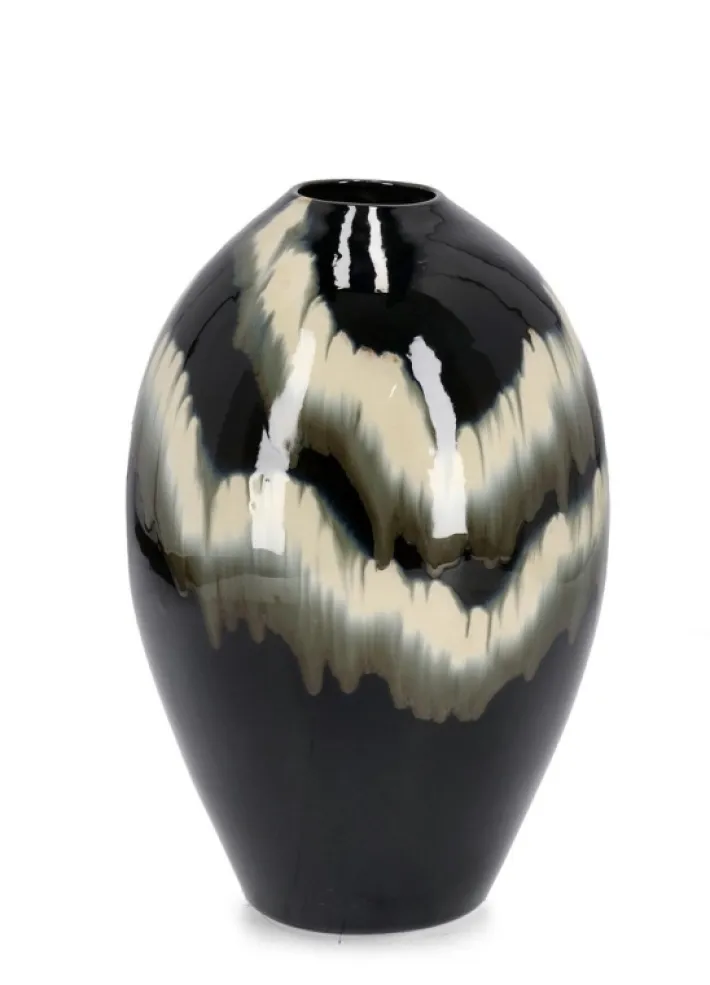 Bizzotto Vasi E Coprivasi>P.VASO COIRA BOMBATO NERO MELANGE H42