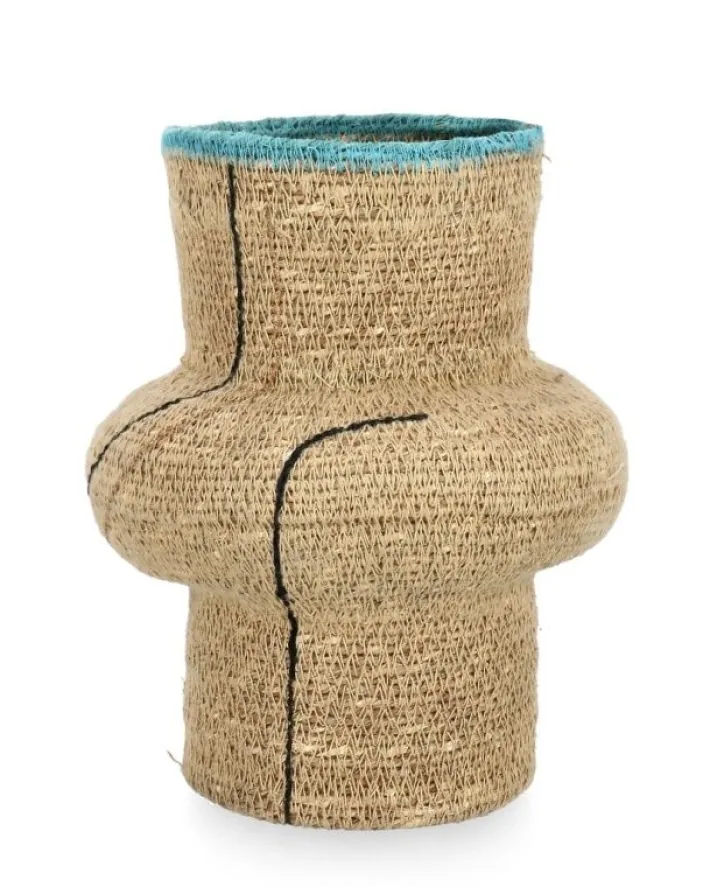 Bizzotto Ceste Decorative>P.VASO DECOR THANG NATURALE AZZURRO H23