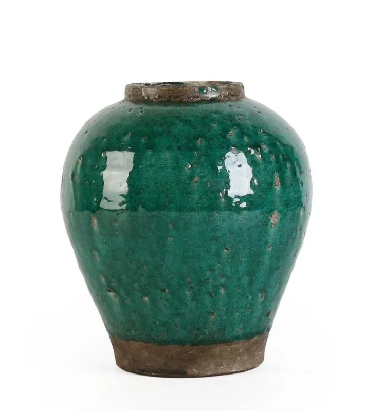 Bizzotto Vasi E Coprivasi>P.VASO RUNE TERRACOTTA VERDE H28,5