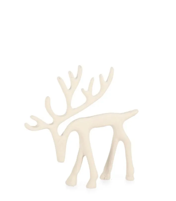 Bizzotto Oggettistica>RENNA CORNWALL STAND BIANCO H14,5