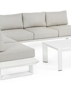 Bizzotto Salotti Completi>SALOTTO ANGOLARE IN ALLUMINIO BIANCO CX21 - KONNOR