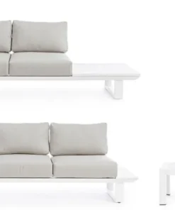 Bizzotto Salotti Completi>SALOTTO ANGOLARE IN ALLUMINIO BIANCO CX21 - KONNOR