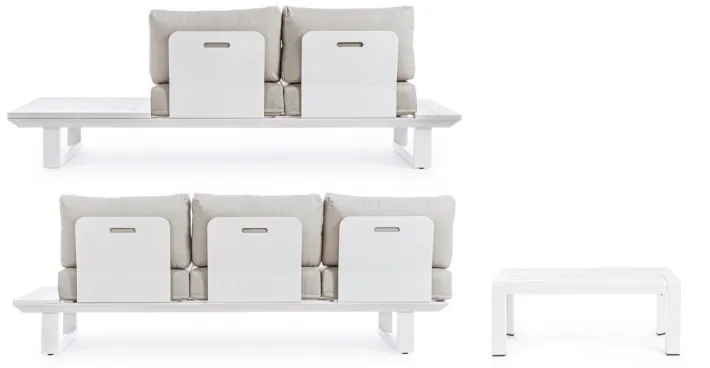 Bizzotto Salotti Completi>SALOTTO ANGOLARE IN ALLUMINIO BIANCO CX21 - KONNOR