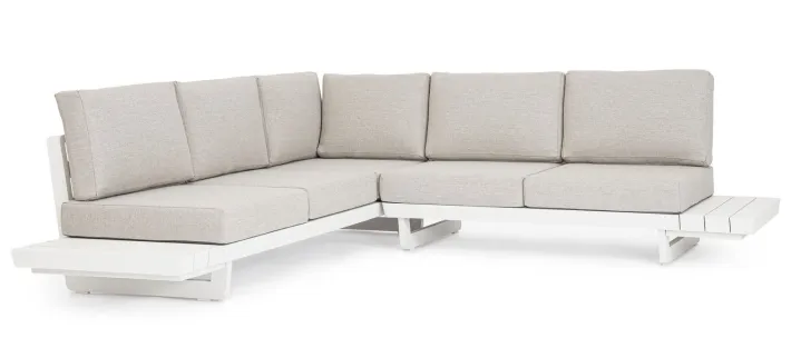 Bizzotto Salotti Completi>SALOTTO ANGOLARE IN ALLUMINIO BIANCO WG20 - INFINITY