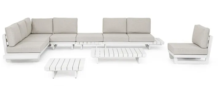 Bizzotto Salotti Completi>SALOTTO ANGOLARE IN ALLUMINIO BIANCO WG20 - INFINITY