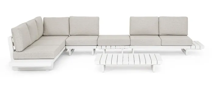 Bizzotto Salotti Completi>SALOTTO ANGOLARE IN ALLUMINIO BIANCO WG20 - INFINITY