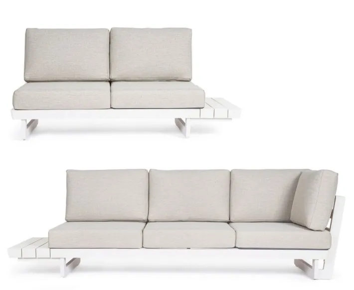 Bizzotto Salotti Completi>SALOTTO ANGOLARE IN ALLUMINIO BIANCO WG20 - INFINITY