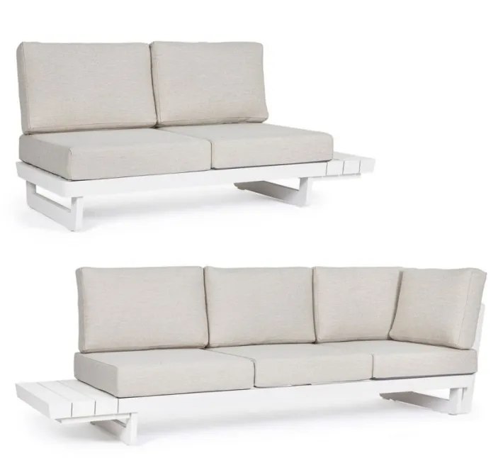 Bizzotto Salotti Completi>SALOTTO ANGOLARE IN ALLUMINIO BIANCO WG20 - INFINITY