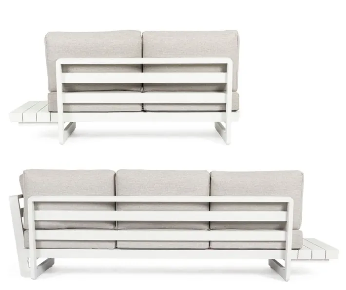 Bizzotto Salotti Completi>SALOTTO ANGOLARE IN ALLUMINIO BIANCO WG20 - INFINITY