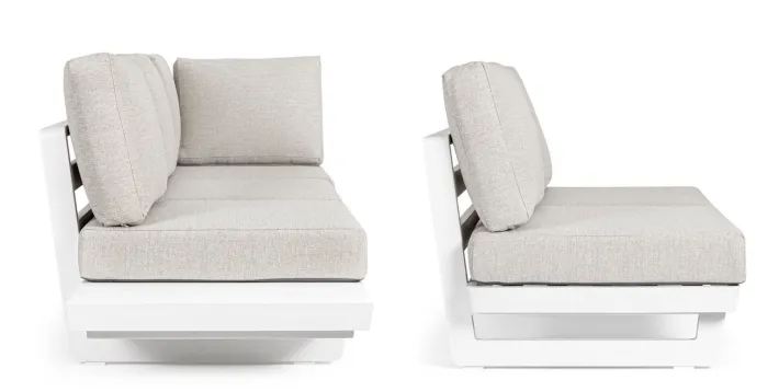 Bizzotto Salotti Completi>SALOTTO ANGOLARE IN ALLUMINIO BIANCO WG20 - INFINITY