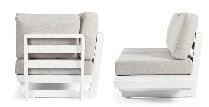 Bizzotto Salotti Completi>SALOTTO ANGOLARE IN ALLUMINIO BIANCO WG20 - INFINITY