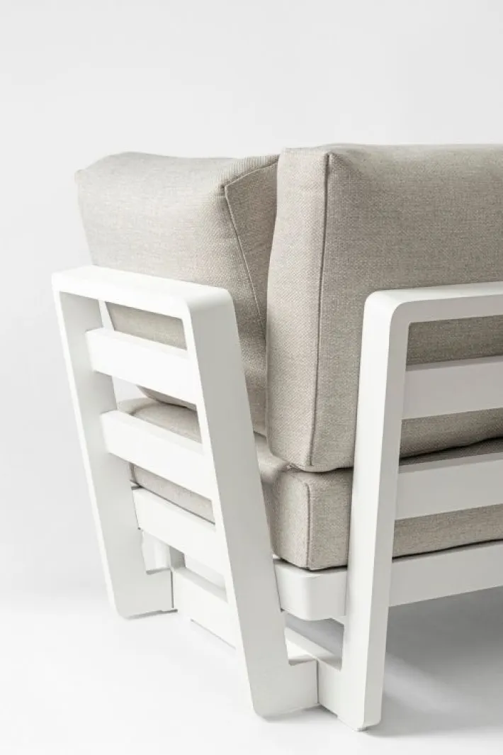 Bizzotto Salotti Completi>SALOTTO ANGOLARE IN ALLUMINIO BIANCO WG20 - INFINITY
