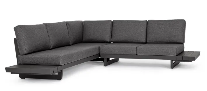 Bizzotto Salotti Completi>SALOTTO ANGOLARE IN ALLUMINIO ANTRACITE WG21 - INFINITY