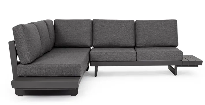 Bizzotto Salotti Completi>SALOTTO ANGOLARE IN ALLUMINIO ANTRACITE WG21 - INFINITY