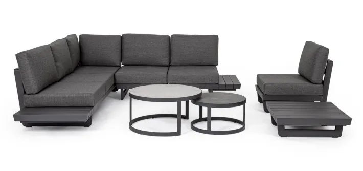 Bizzotto Salotti Completi>SALOTTO ANGOLARE IN ALLUMINIO ANTRACITE WG21 - INFINITY
