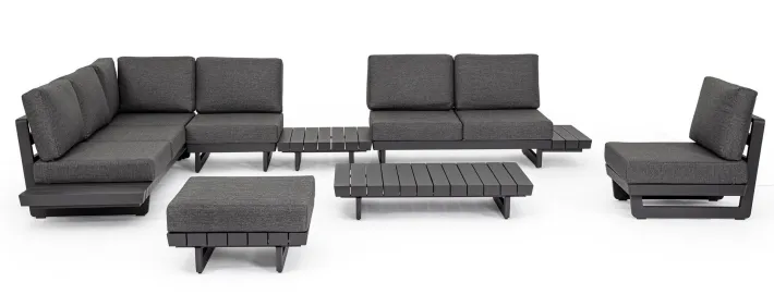 Bizzotto Salotti Completi>SALOTTO ANGOLARE IN ALLUMINIO ANTRACITE WG21 - INFINITY