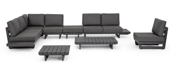 Bizzotto Salotti Completi>SALOTTO ANGOLARE IN ALLUMINIO ANTRACITE WG21 - INFINITY