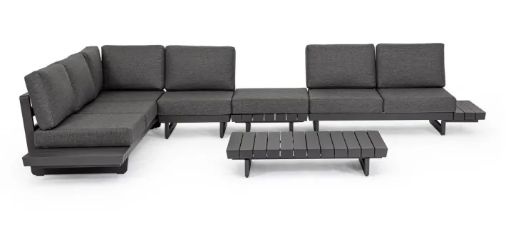 Bizzotto Salotti Completi>SALOTTO ANGOLARE IN ALLUMINIO ANTRACITE WG21 - INFINITY