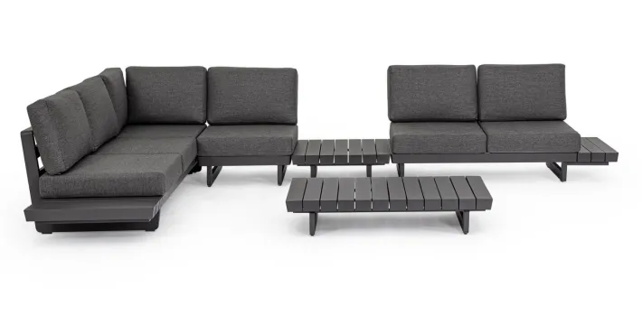 Bizzotto Salotti Completi>SALOTTO ANGOLARE IN ALLUMINIO ANTRACITE WG21 - INFINITY