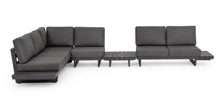 Bizzotto Salotti Completi>SALOTTO ANGOLARE IN ALLUMINIO ANTRACITE WG21 - INFINITY