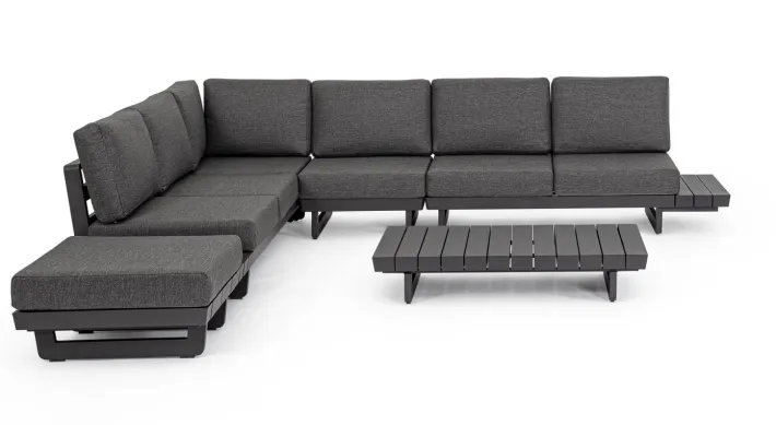 Bizzotto Salotti Completi>SALOTTO ANGOLARE IN ALLUMINIO ANTRACITE WG21 - INFINITY