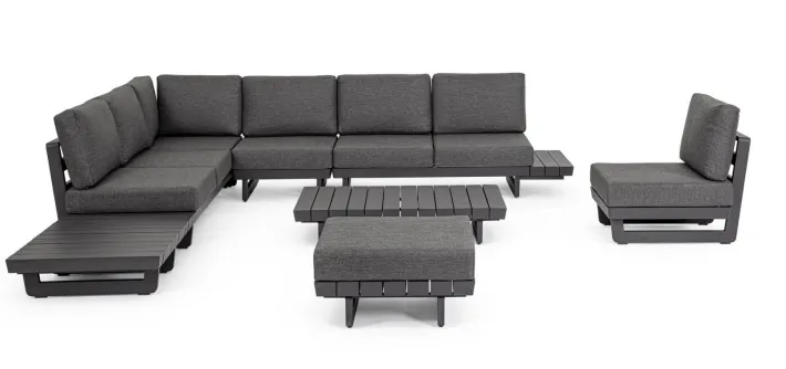 Bizzotto Salotti Completi>SALOTTO ANGOLARE IN ALLUMINIO ANTRACITE WG21 - INFINITY