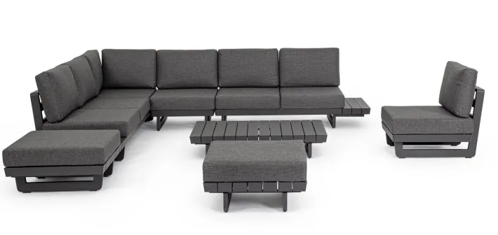 Bizzotto Salotti Completi>SALOTTO ANGOLARE IN ALLUMINIO ANTRACITE WG21 - INFINITY