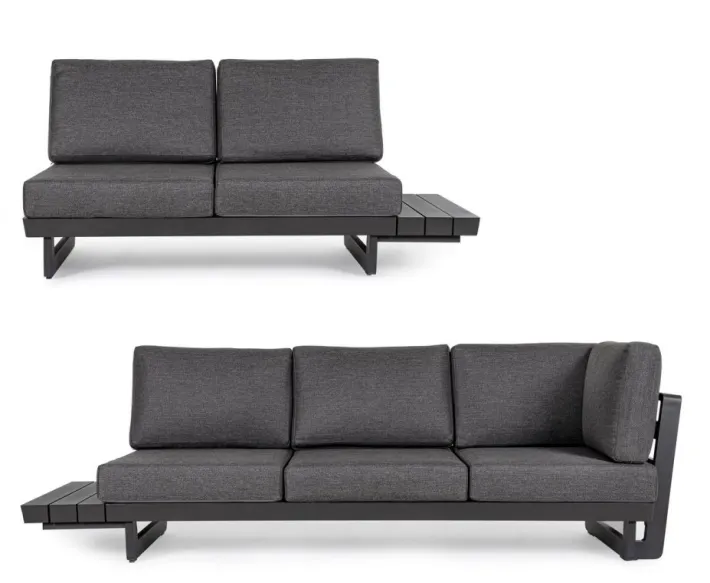 Bizzotto Salotti Completi>SALOTTO ANGOLARE IN ALLUMINIO ANTRACITE WG21 - INFINITY