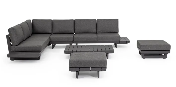 Bizzotto Salotti Completi>SALOTTO ANGOLARE IN ALLUMINIO ANTRACITE WG21 - INFINITY