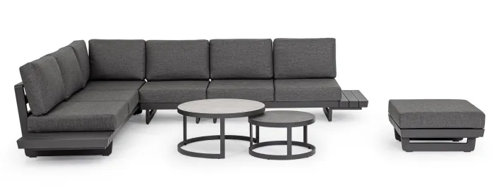 Bizzotto Salotti Completi>SALOTTO ANGOLARE IN ALLUMINIO ANTRACITE WG21 - INFINITY