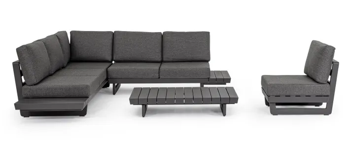 Bizzotto Salotti Completi>SALOTTO ANGOLARE IN ALLUMINIO ANTRACITE WG21 - INFINITY