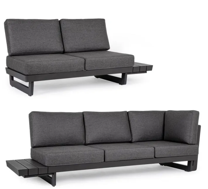 Bizzotto Salotti Completi>SALOTTO ANGOLARE IN ALLUMINIO ANTRACITE WG21 - INFINITY
