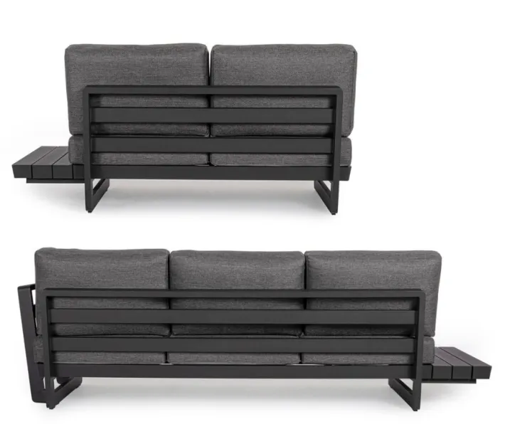 Bizzotto Salotti Completi>SALOTTO ANGOLARE IN ALLUMINIO ANTRACITE WG21 - INFINITY