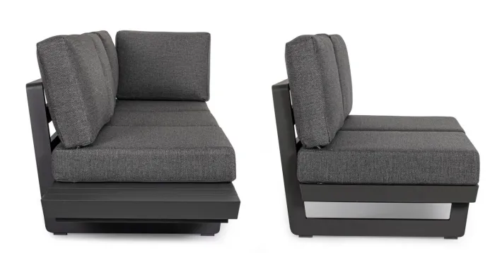 Bizzotto Salotti Completi>SALOTTO ANGOLARE IN ALLUMINIO ANTRACITE WG21 - INFINITY