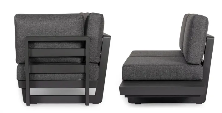 Bizzotto Salotti Completi>SALOTTO ANGOLARE IN ALLUMINIO ANTRACITE WG21 - INFINITY