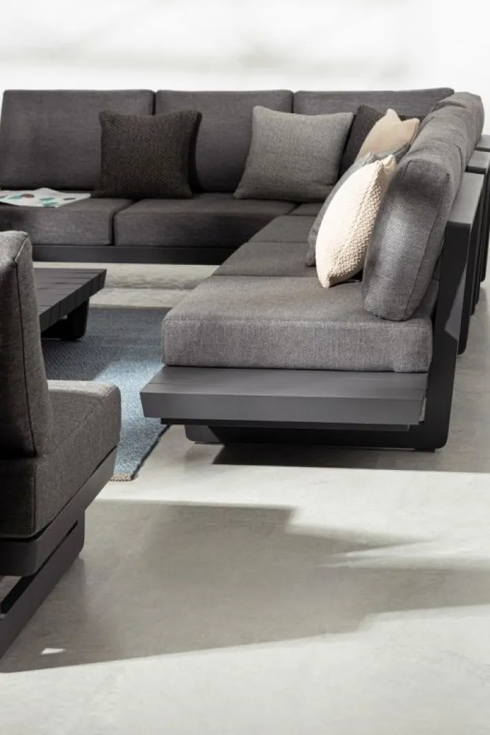 Bizzotto Salotti Completi>SALOTTO ANGOLARE IN ALLUMINIO ANTRACITE WG21 - INFINITY