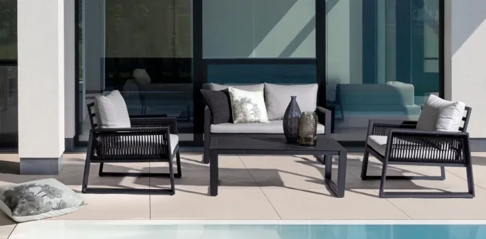 Bizzotto Salotti Completi>SALOTTO IN ALLUMINIO ANTRACITE LH32 - CAPTIVA
