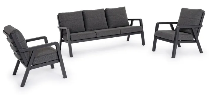 Bizzotto Salotti Completi>SALOTTO IN ALLUMINIO ANTRACITE JX55 - TRUMAN