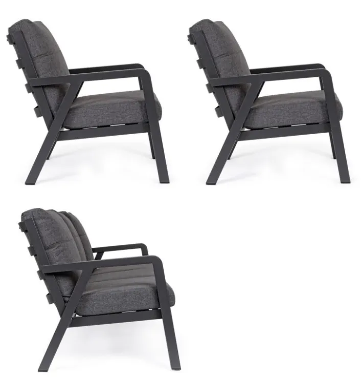 Bizzotto Salotti Completi>SALOTTO IN ALLUMINIO ANTRACITE JX55 - TRUMAN