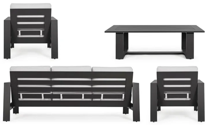 Bizzotto Salotti Completi>SALOTTO IN ALLUMINIO ANTRACITE YK13 - BALTIC