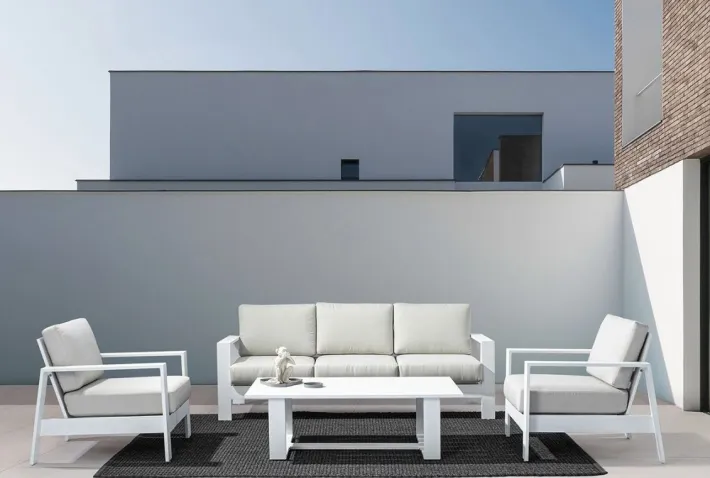 Bizzotto Salotti Completi>SALOTTO IN ALLUMINIO BIANCO YK11 - BALTIC