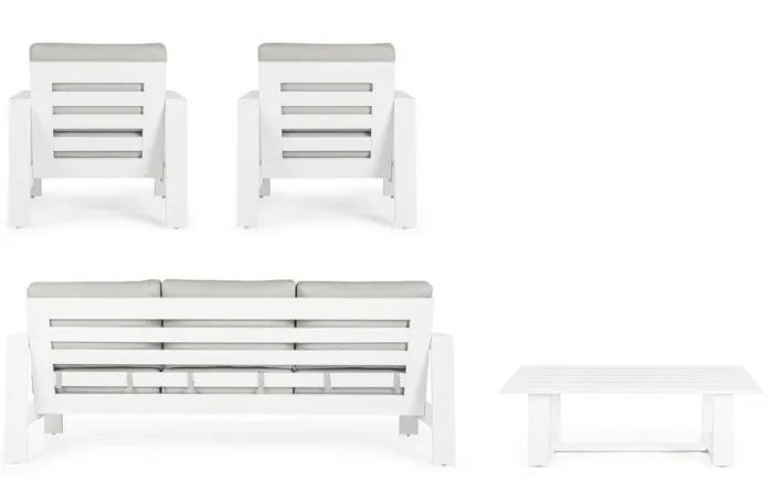Bizzotto Salotti Completi>SALOTTO IN ALLUMINIO BIANCO YK11 - BALTIC