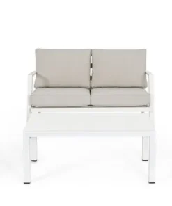 Bizzotto Salotti Completi>SALOTTO IN ALLUMINIO CON CUSCINI BIANCO YK11 - HARLEY