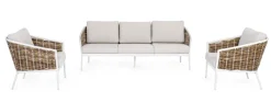 Bizzotto Salotti Completi>SALOTTO IN FIBRA SINTETICA BIANCO YK11 - MARIBELA