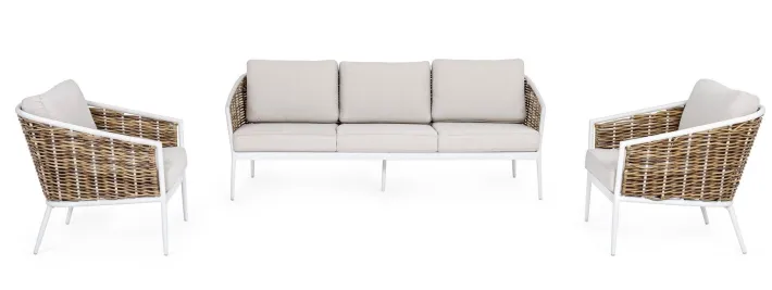 Bizzotto Salotti Completi>SALOTTO IN FIBRA SINTETICA BIANCO YK11 - MARIBELA
