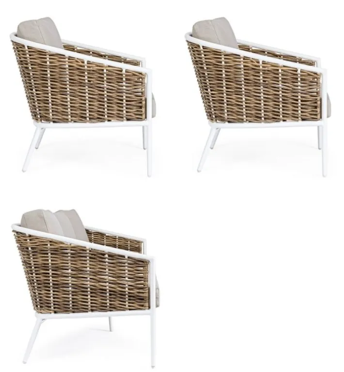 Bizzotto Salotti Completi>SALOTTO IN FIBRA SINTETICA BIANCO YK11 - MARIBELA