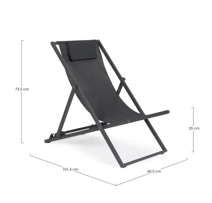 Bizzotto Lettini, Sdraio E Chaise Longue>SDRAIO IN ALLUMINIO ANTRACITE - TAYLOR