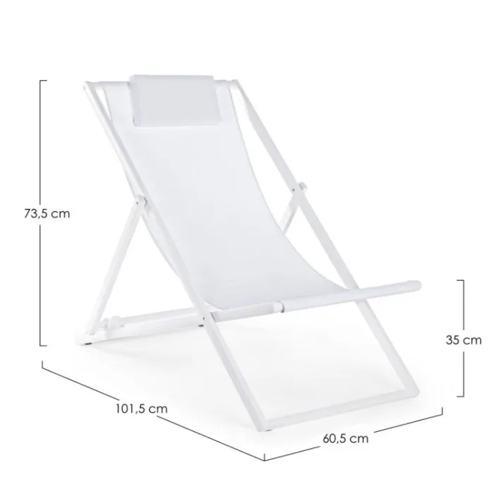 Bizzotto Lettini, Sdraio E Chaise Longue>SDRAIO IN ALLUMINIO BIANCA - TAYLOR