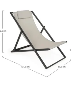 Bizzotto Lettini, Sdraio E Chaise Longue>SDRAIO IN ALLUMINIO GRIGIO SCURO - TAYLOR