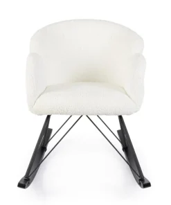 Bizzotto Poltrone E Chaise Longue>SEDIA A DONDOLO EFFETTO BOUCLE' BIANCA - SIBILLA